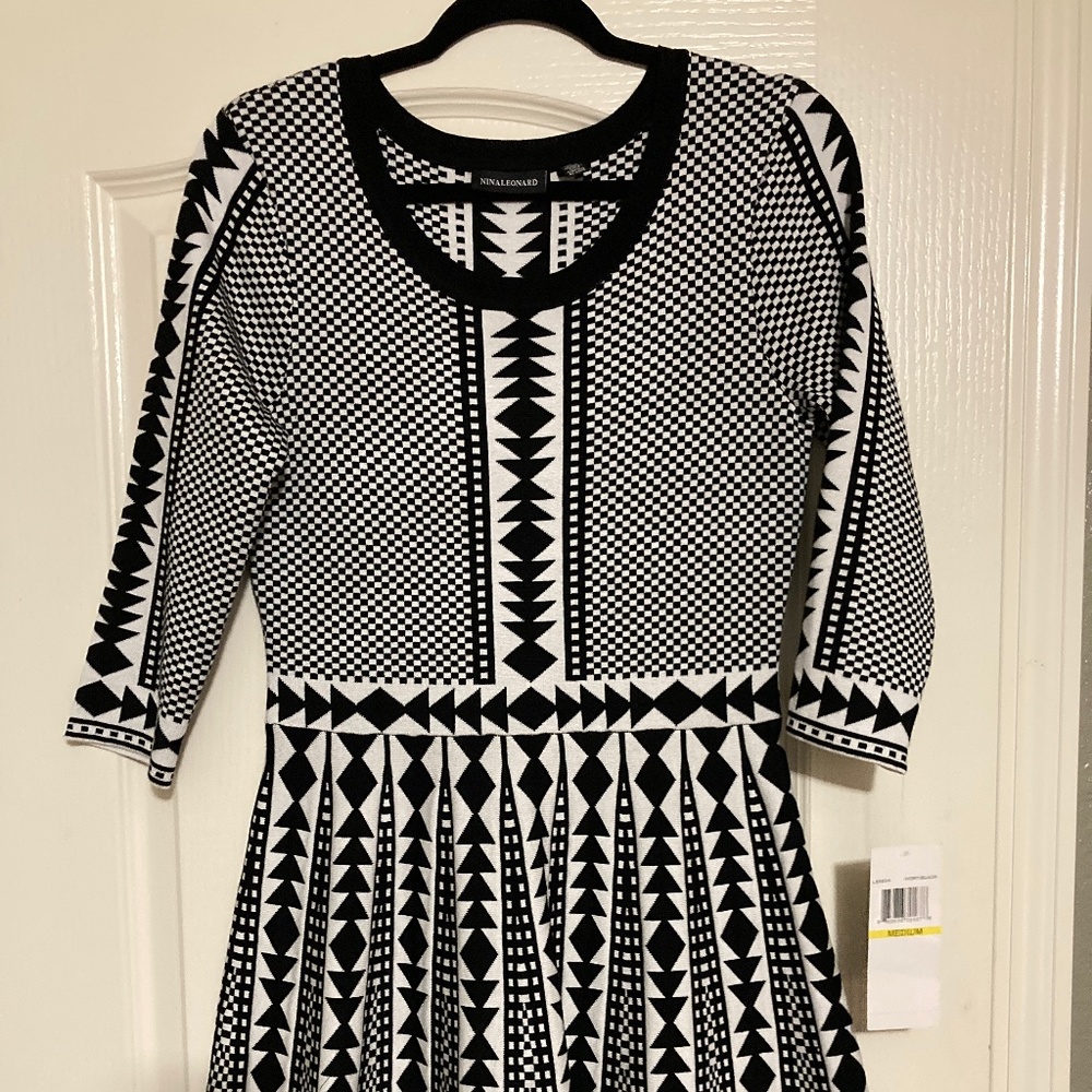 Black and white pattern dress. NEW
